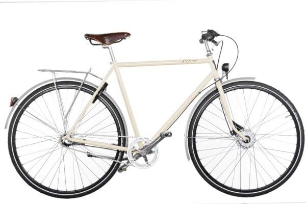 Pilen GT herr Creme RAL 1015. Extrautrustad: Creme RAL 1015 Plusfärg och sadel Brooks B17 Brown äkta läder.