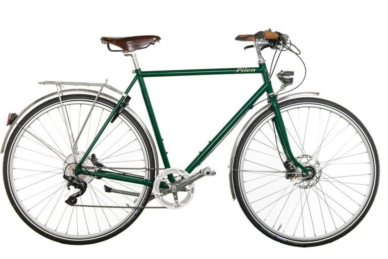 Pilen GTV herr grön RAL 6005. Extrautrustad: sadel Brooks B17 brun äkta läder.